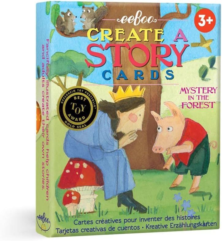 eeBoo: Mystery in The Forest Create a Story Pre-Literacy Cards, 36 Cards with Colorful Characters, Encourages Imagination, for Ages 3 and up