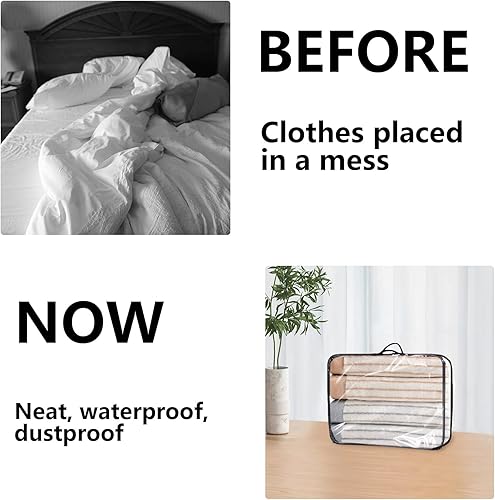 Miniatura 5 de 10 cubos grandes de embalaje de viaje transparentes, bolsas de almacenamiento de vinilo con cremallera, organizador de PVC transparente, bolsa