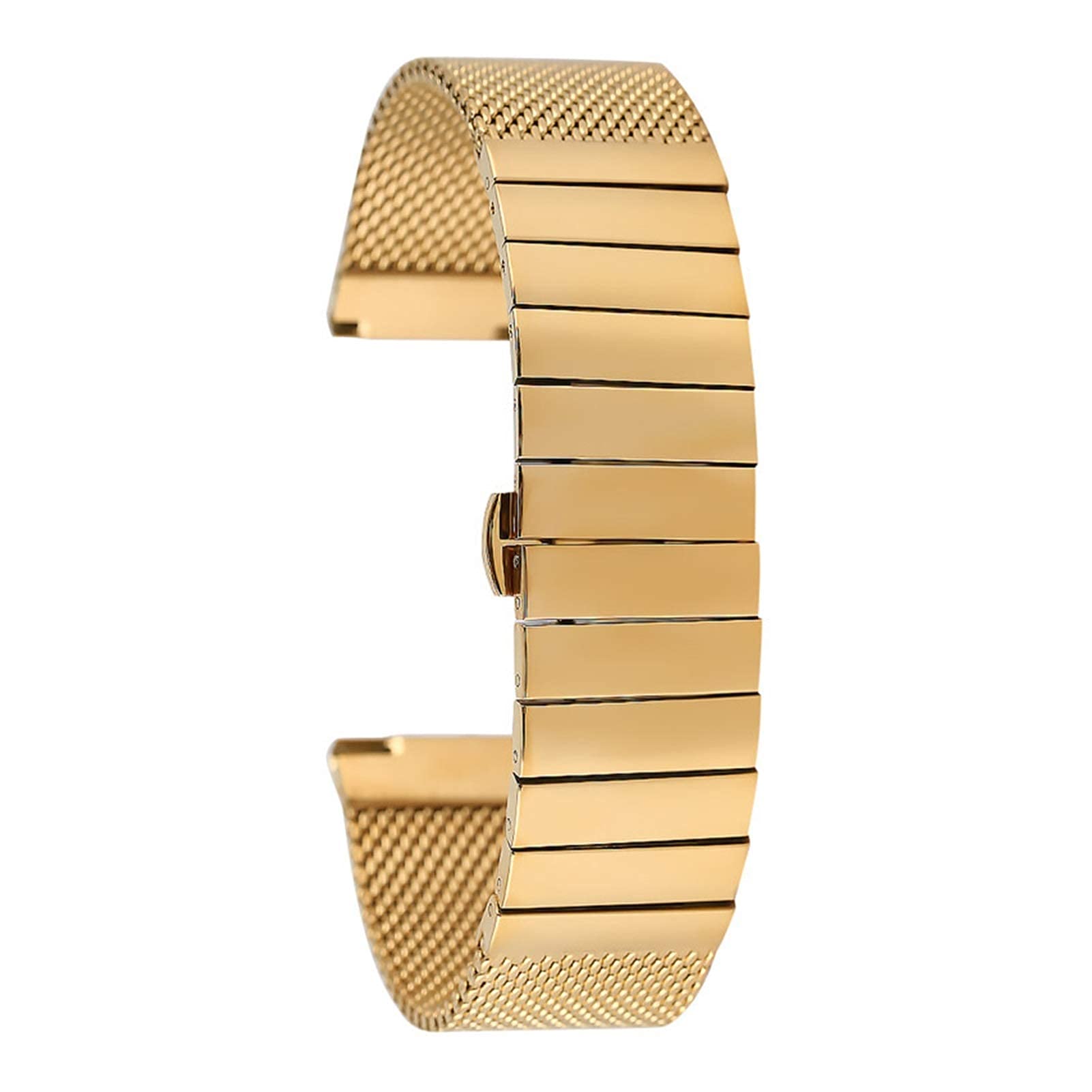 Correa de Reloj, Correa de Reloj de Malla de Acero Inoxidable de 18mm, 20mm, 22mm y 24mm, Correa de Repuesto, Hebilla de Mariposa, Correa de Reloj