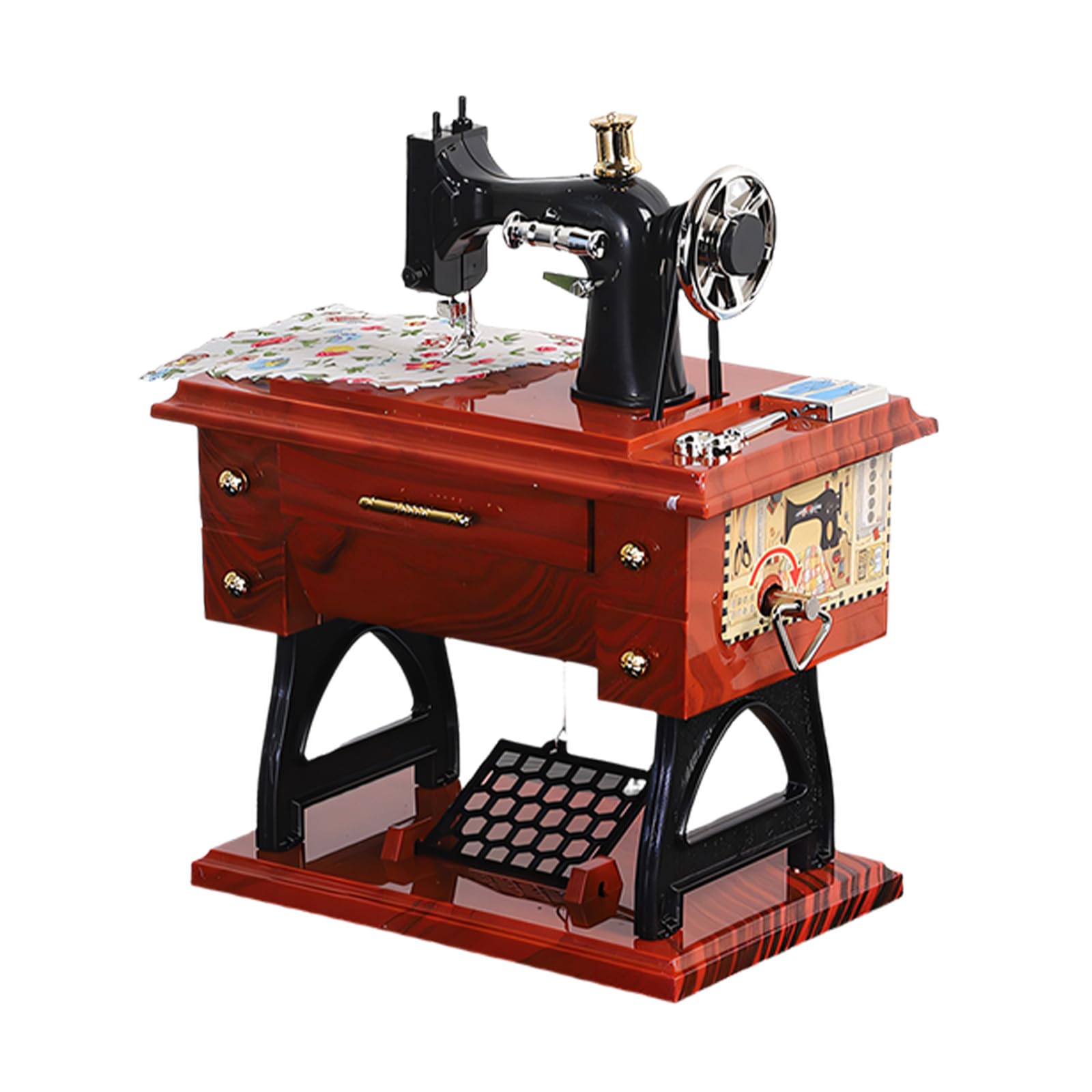 Kaeltsyn Hand Crank Sewing Machine Shape Music Box Wind Up Clockwork Mechanism Musical Box Ornament Birthday Table Ornament