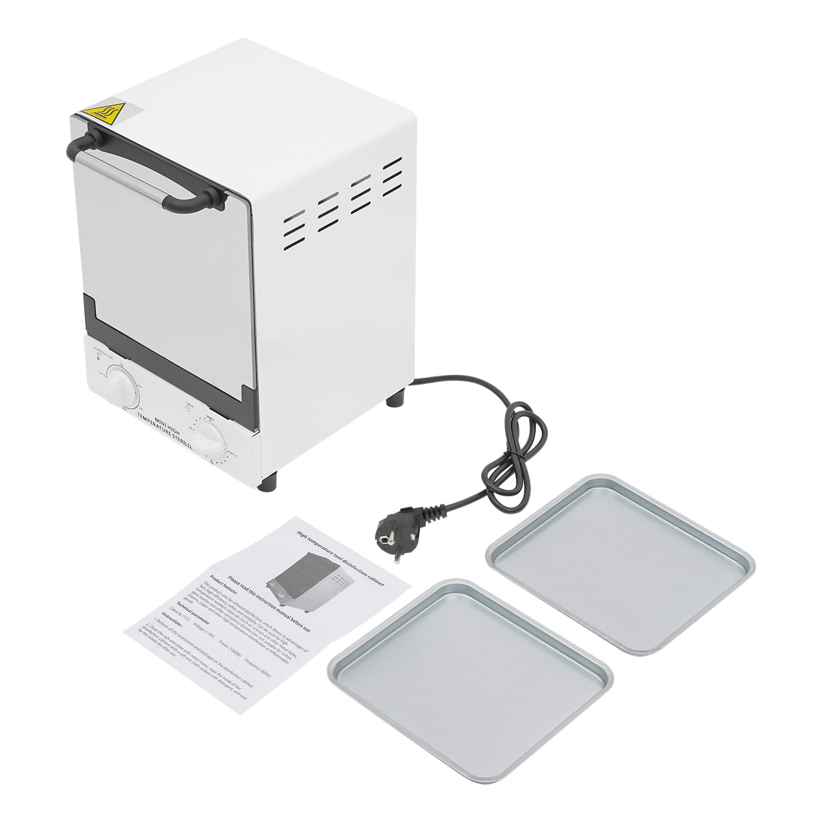 Esterilizador de salón de uñas, 12 L, esterilizador de alta temperatura 0 – 250 °C, dispositivo desinfectante 1000 W, armario esterilizador para salón de belleza, spa, esterilizador de aire caliente