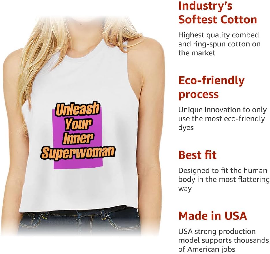 Superwoman Racerback Cropped Tank - Cool Women's Tank - Feminist Tank Top