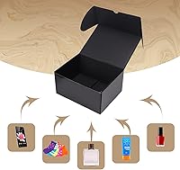 Vista 5 de ZBEIVAN Cajas de envío pequeñas negras de 8 x 6 x 4, 20 paquetes de cajas de cartón corrugado para embalaje de regalos de pequeñas empresas con tapas