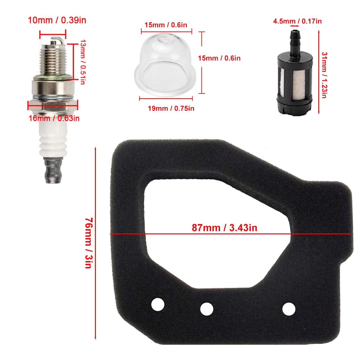 ZAMDOE Carburatore per Honda GX25 GX25N GX25NT FG110 FG110K1 Piccolo Motore Rototiller Trimmer Decespugliatore 16100-Z0H-053 16100-Z0H-825 Carburatore con 17211-Z0H-800 Filtro Aria