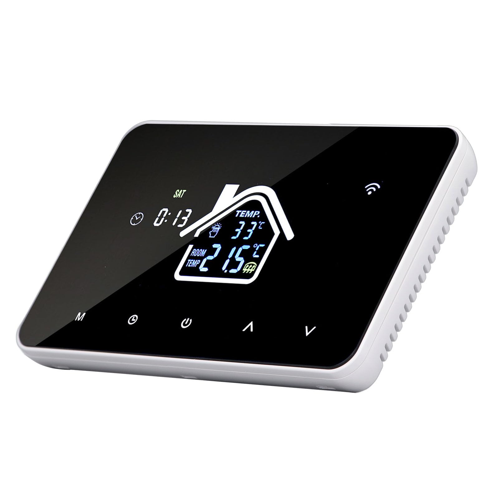 Cocoarm Fußbodenheizungsthermostat, Digitaler Thermostat mit 4,3-Zoll-Touchscreen, AC230V 16A, Programmierbarer Temperaturregler 41 Bis 203 Fahrenheit für Home Office Hotel (WiFi)
