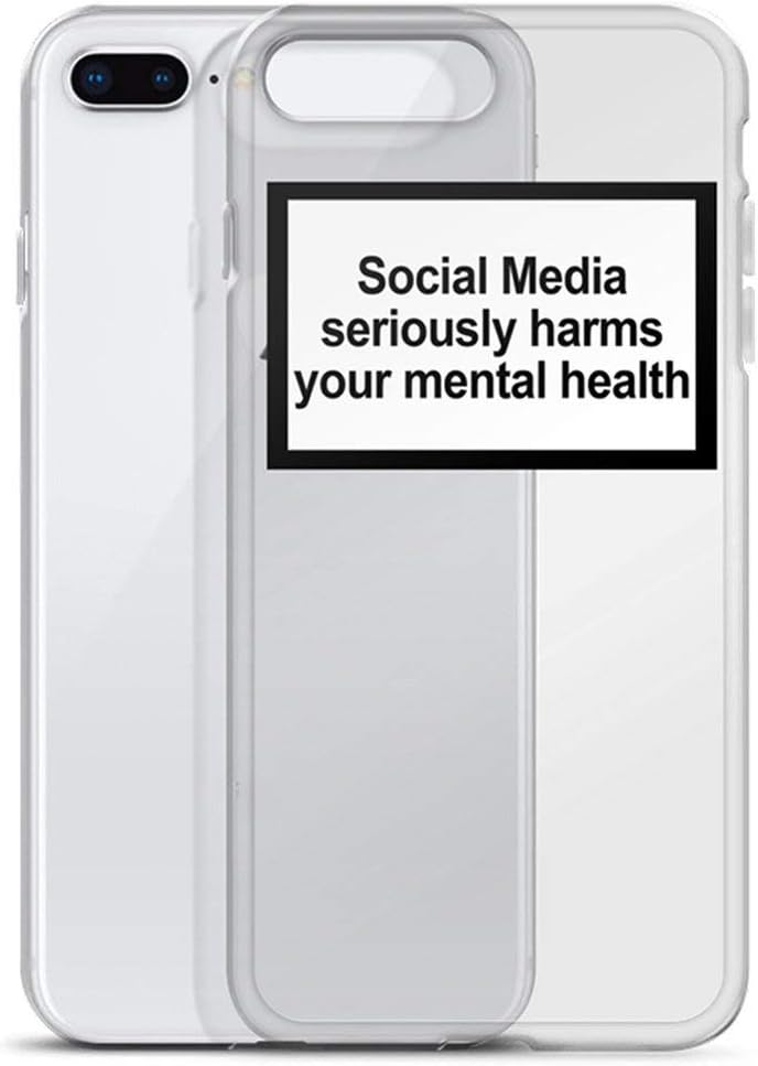 social media seriously harms your mental health soft Silicone clear cover phone case for iphone XR XS Max 6 7 8 plus 5 5s 6s se-in Half,4961,for iphone 8 plus