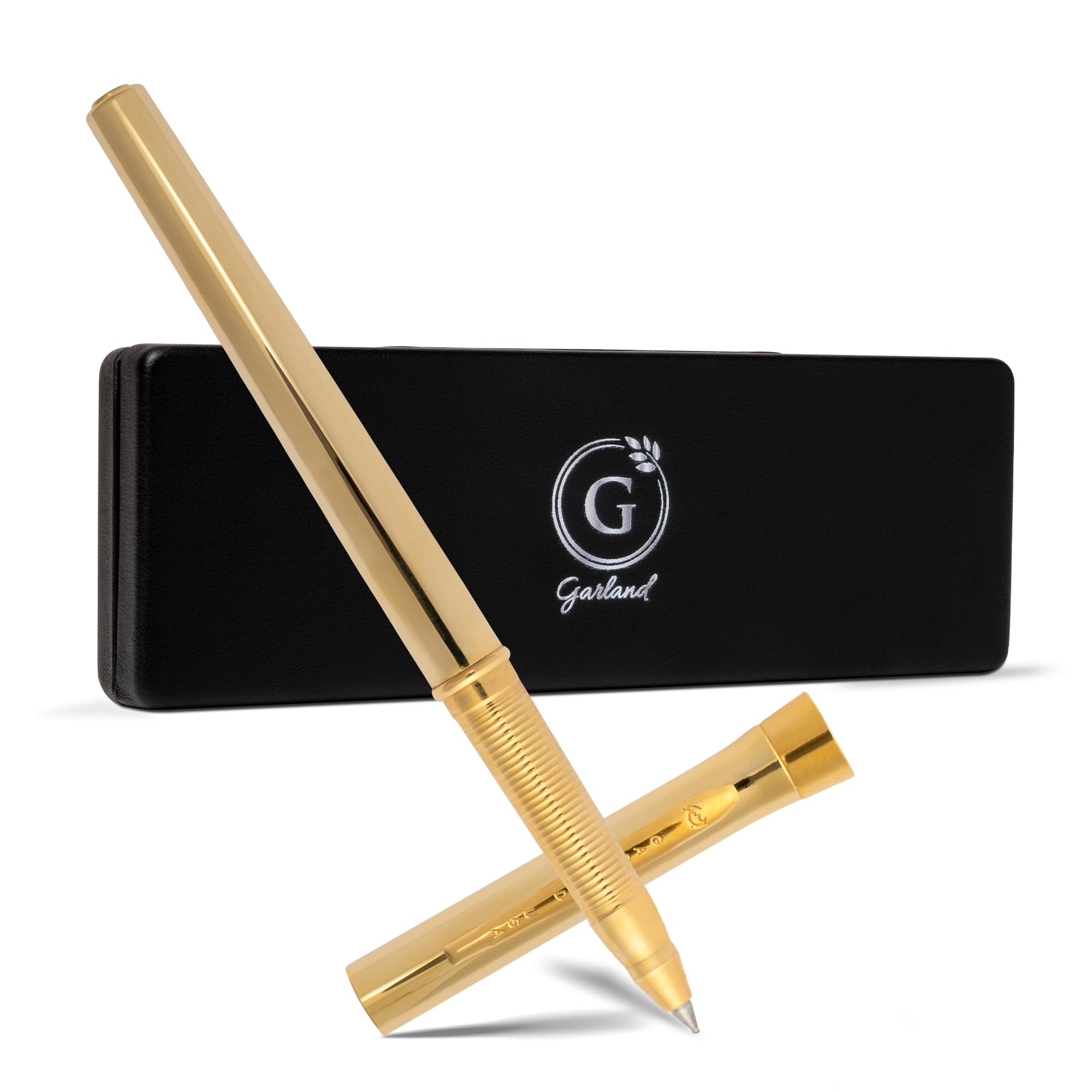 Garland Signature Slim Metal Luxury Pen – Made in USA - Heirloom-Quality Brass Pen, Elegant “G” Accent Piece, Premium Gift Box, Executive Desk, Gifts, Professionals, Refillable (Rollerball, Gold)