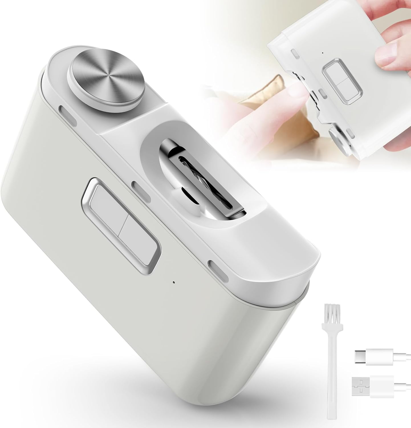 Electric Nail Clipper – 2 In 1 Automatic Nail Clipper with LED Light & Debris Collector – 2 Speed Nail Trimmer & Polisher – Rechargeable Baby Nail File Grinder – Nail Care Tool for Kids/Adults/Seniors