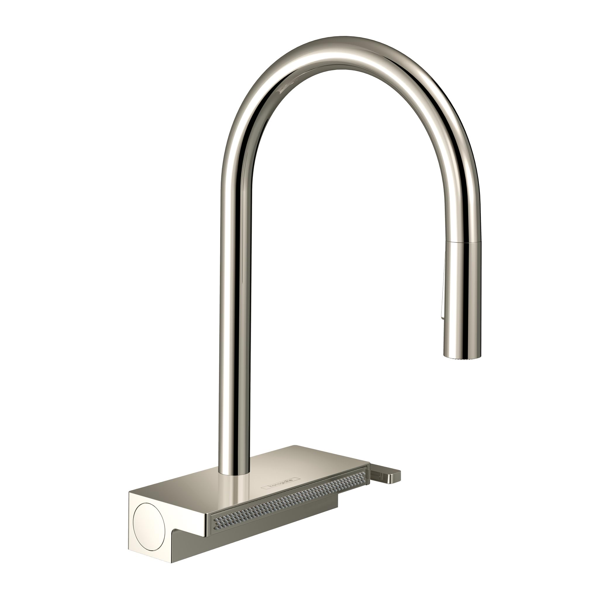 hansgrohe Aquno Select Brushed Nickel High Arc Kitchen Faucet, Kitchen Faucets with Pull Down Sprayer, Faucet for Kitchen Sink, Magnetic Docking Spray Head, Polished Nickel 73837831