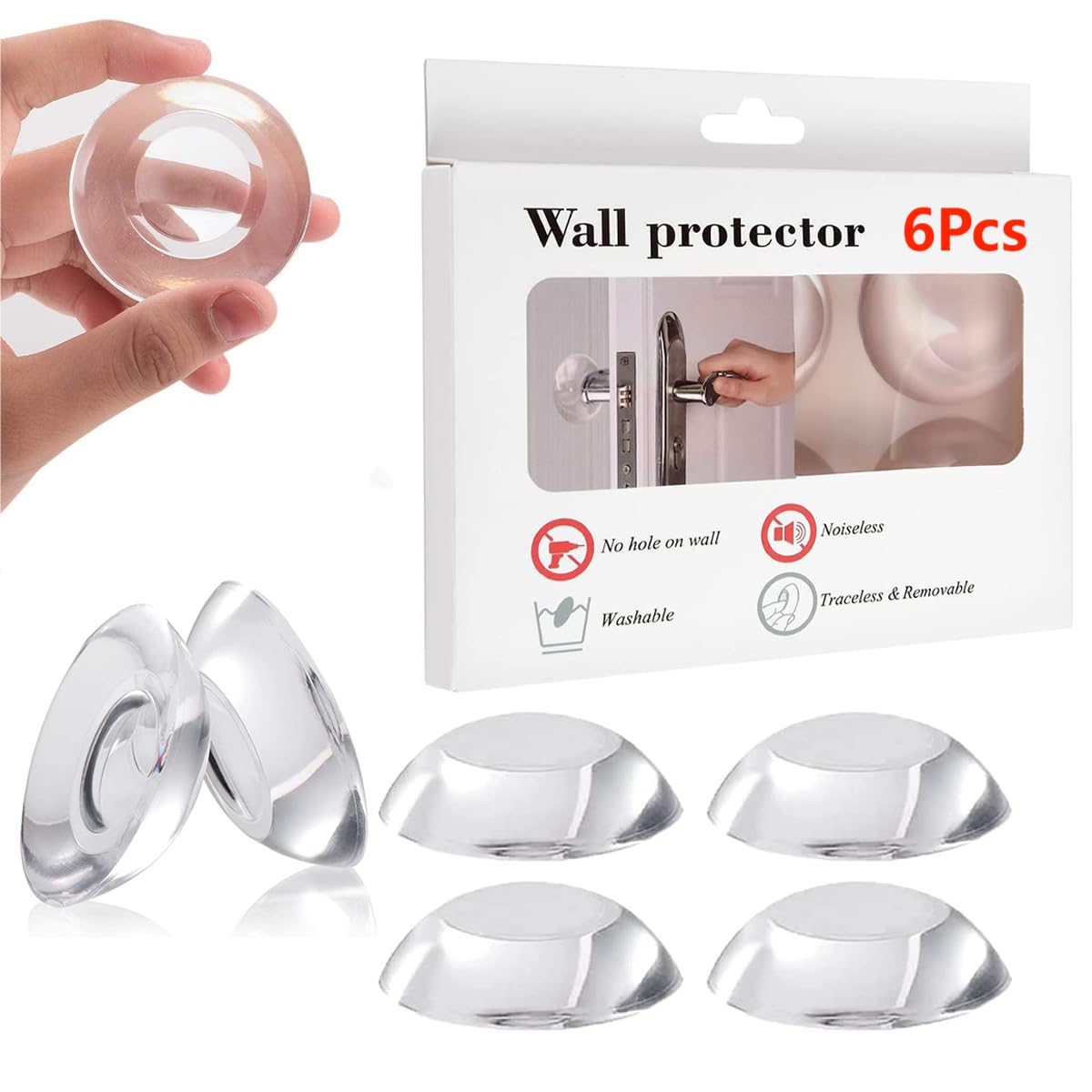 Aston Andia 12PCS Door Stoppers for Home Wall Protector Soft Reusable Rubber Shock Absorbent Wall Bumper Adhesive Reusable Door Bumper (B0BSBW8ZGZ) Amazon Price History, Amazon Price Tracker