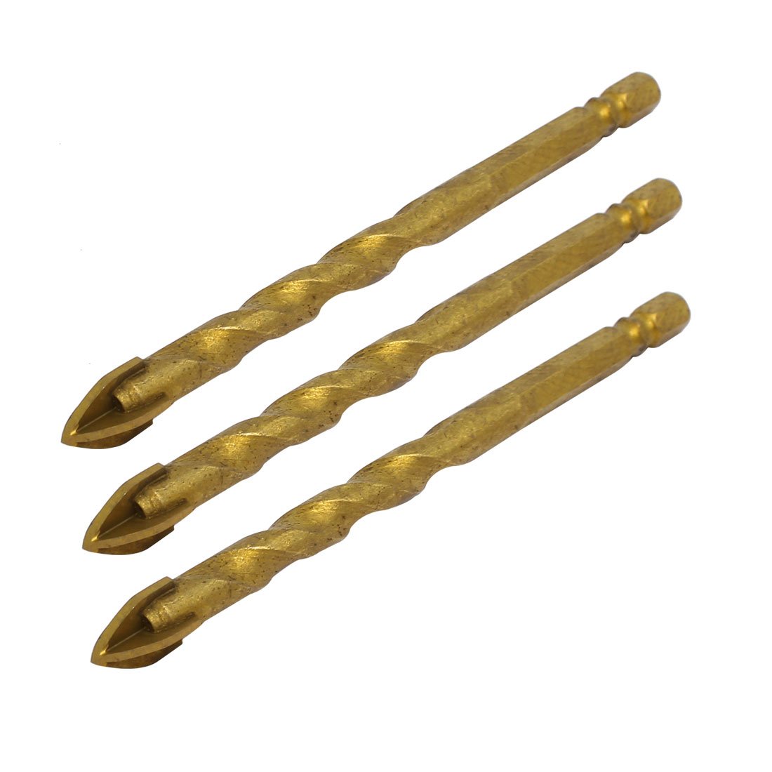 Aexit 10mm Tip Drill Bits 6.35mm Hex Shank Phillips Cross Head Tile Twist Drill Brad-Point Drill Bits Bit 3pcs