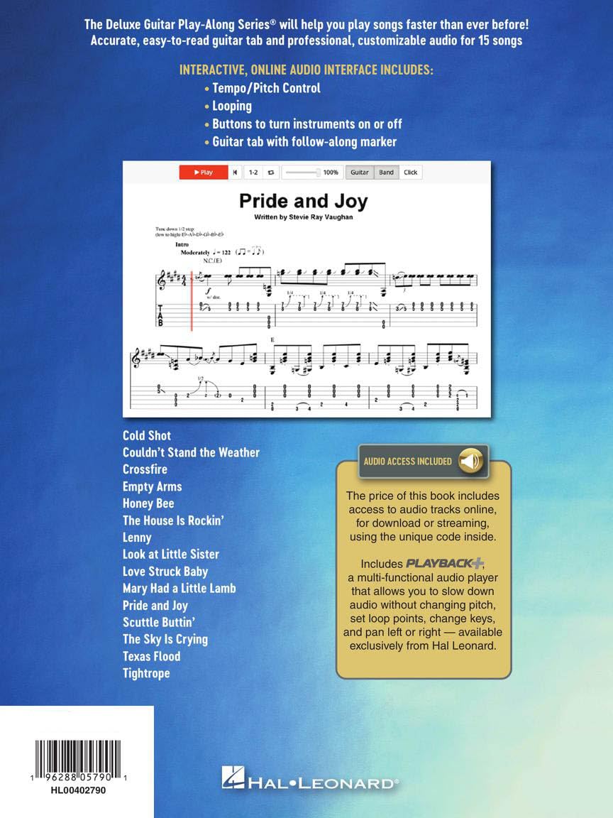Stevie Ray Vaughan -Del. Guitar Play-Along Vol. 27: Book with Interactive Online Audio Interface