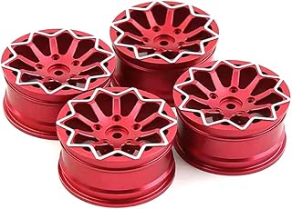 C31890RED 10 Spoke Alloy Wheel Set (4) for 1/10 Drift Racing W=26mm