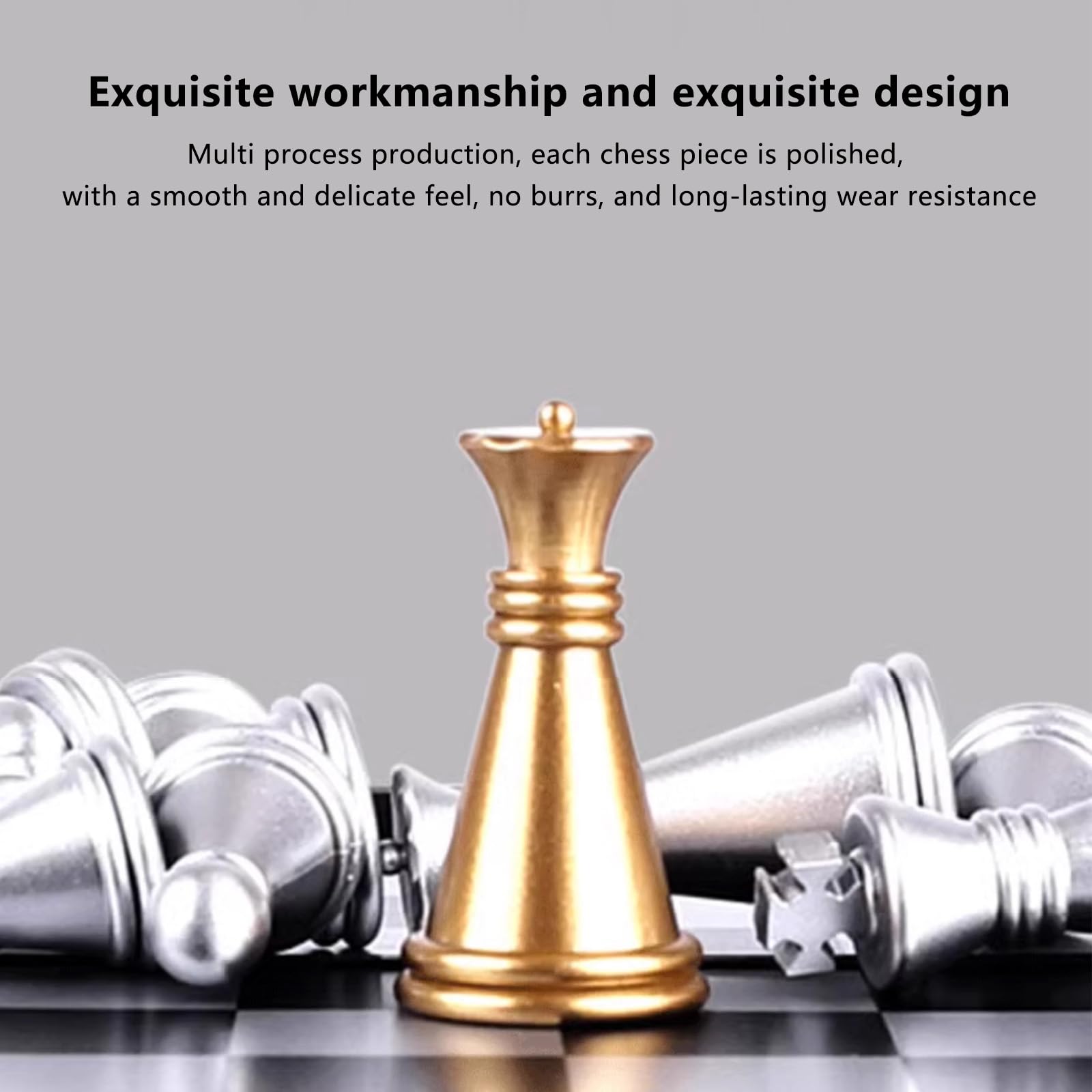 Pliable Portable Ensemble D'échiquier,Portable Chess Board 5,1" Avec Des Emplacements De Rangement D'échecs,Faciles à Transporter,Jeu d'échecs Magnetique Pour Débutants Et Adultes(Size:13*13in)
