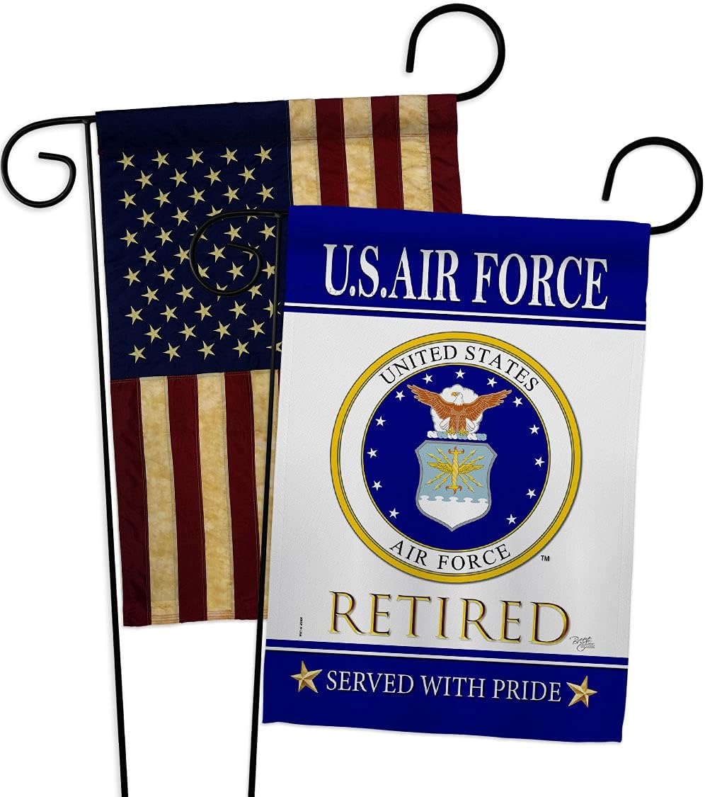 Breeze Decor US Air Garden Flag Pack Armed Forces USAF United State American Military Veteran Retire Official Vintage Applique House Banner Small Yard Gift Double-Sided, Made in USA