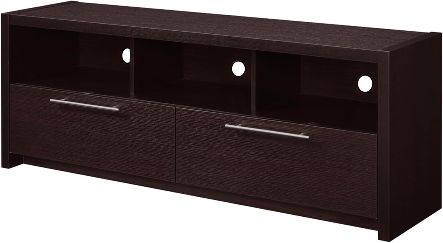 Convenience Concepts Newport Marbella TV Stand 60" - Modern Entertainment Center for TVs up to 65", Contemporary Media Console with Storage Cabinets & Shelves for Living & Family Room, Espresso