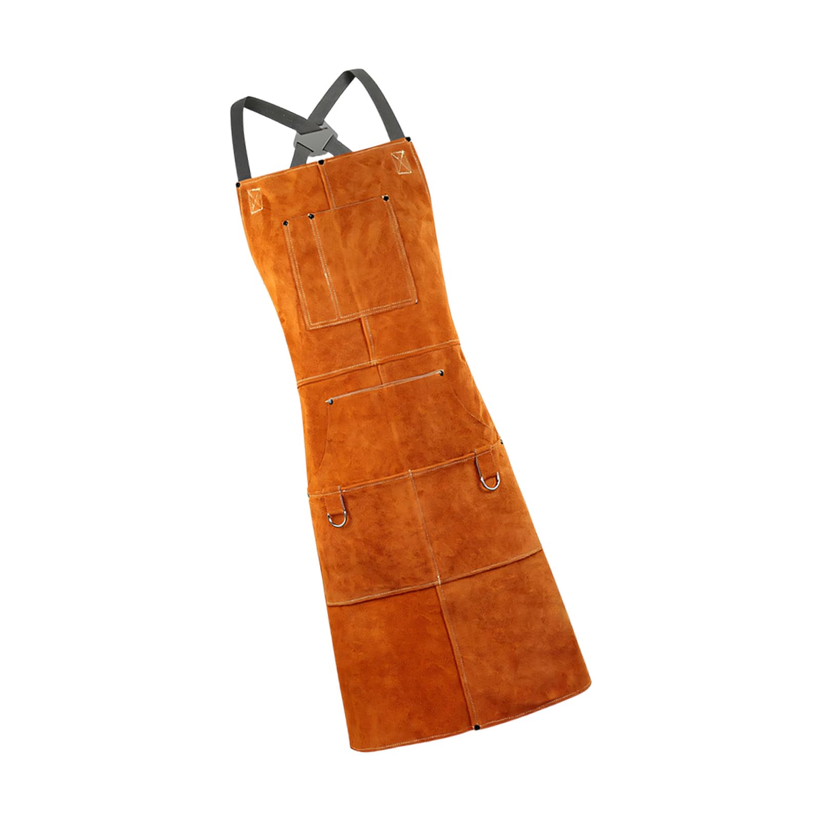 Industrial Grade Leather Welder Apron High Temperature Resistance Full Coverage for Grinding Soldering and Metalwork Leather Welding Apron