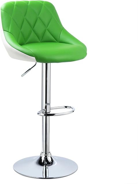 WOLTU Bar Stool Faux Leather Kitchen Stool Barstool Green Seat Adjust 60-82cm