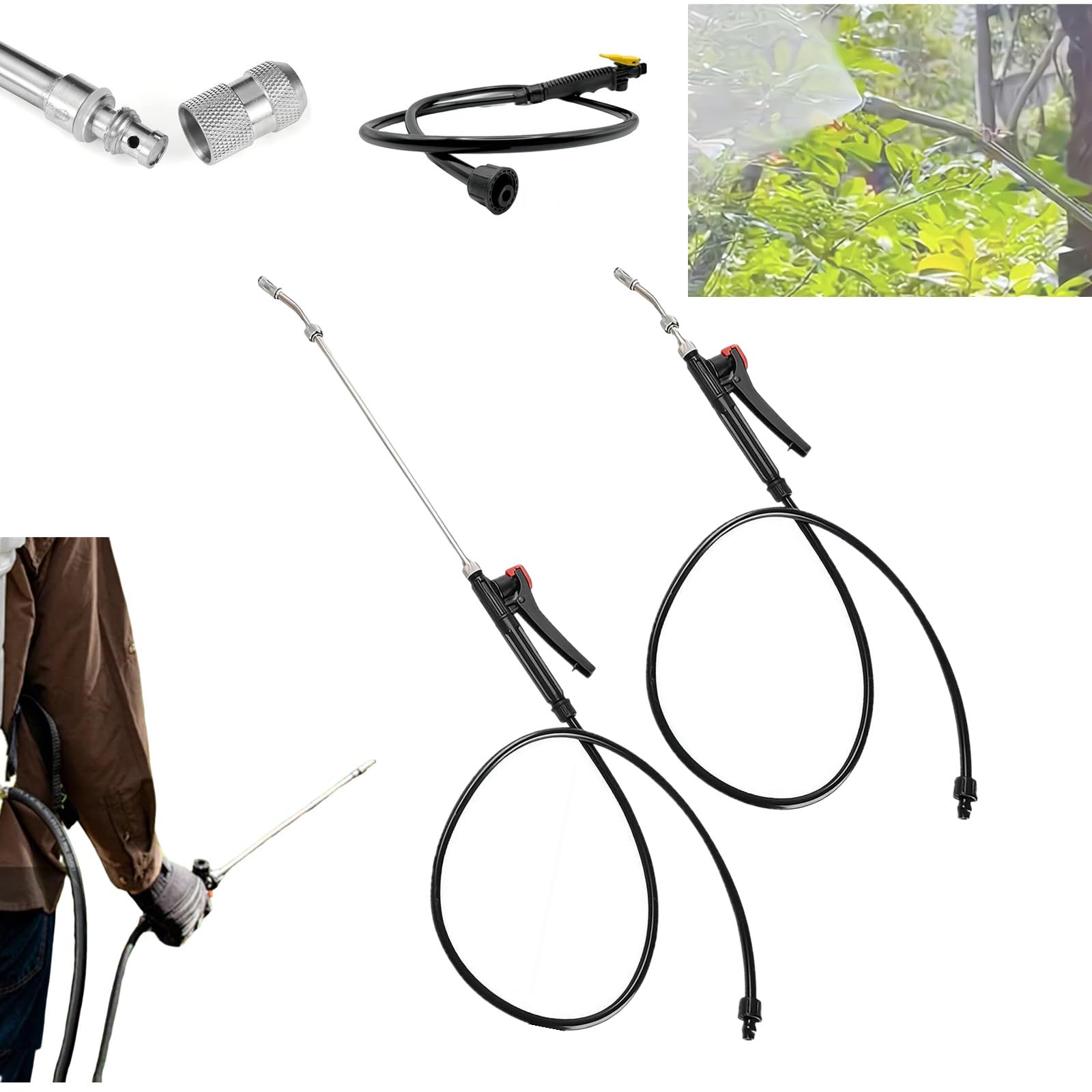 Replacement Sprayer Wand, Pump Action Pressure Sprayer Wand, Retractable Stainless Steel Replacement SprayerWand, Universal SprayerWand Replacements, for Garden Hose Use