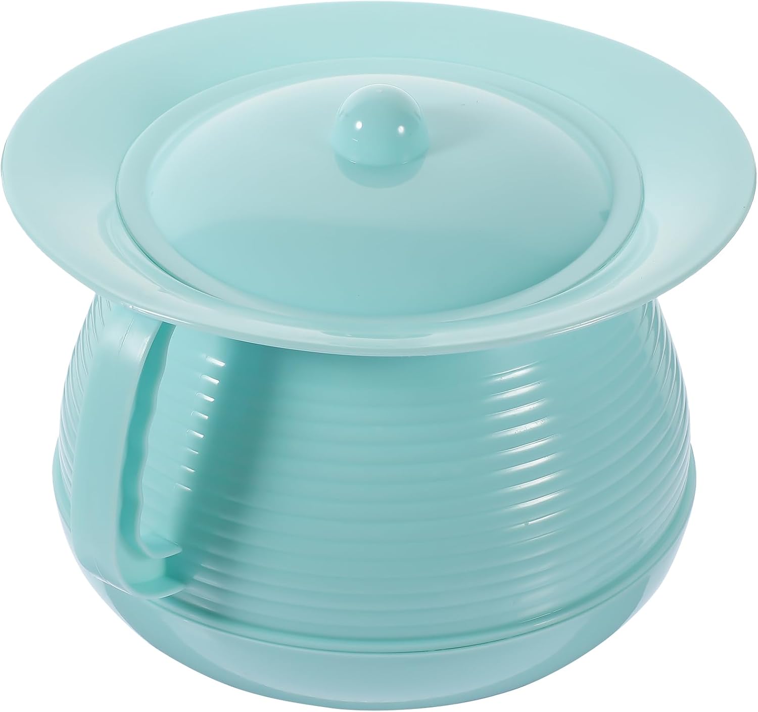HOMSFOU Children Chamber Pot with Lid Portable Urinal Pot for Toddlers Easy to Clean 8.27 X 8.27 X 5.51 Inches Multi-Use Bedpan for Home and Care