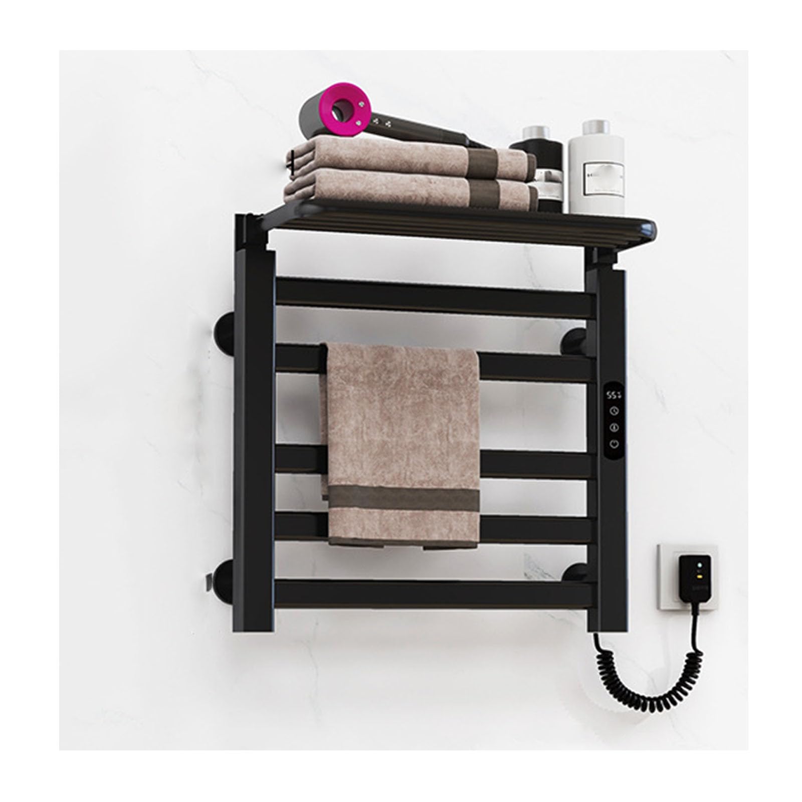 Chauffe-serviettes de salle de bain noir pour des matins doux en hiver