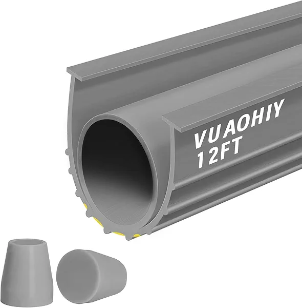 VUAOHIY Garage Door Weather Stripping Bottom Seal 12 FT T-End, 3 3/4 Inch Width for Exterior Doors,Weather Kit Seal Strip Replacement,Weatherproofing Garage Stripping(Grey)