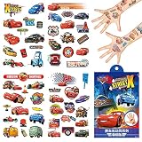 Car McQueen Tattoo Kinder simyron 4pcs McQueen Tattoos Set Wasserdichte temporäre Tattoos Aufkleber Cartoon in Verschiedenen für Kindergeburtstag Party Spielen Geschenkidee