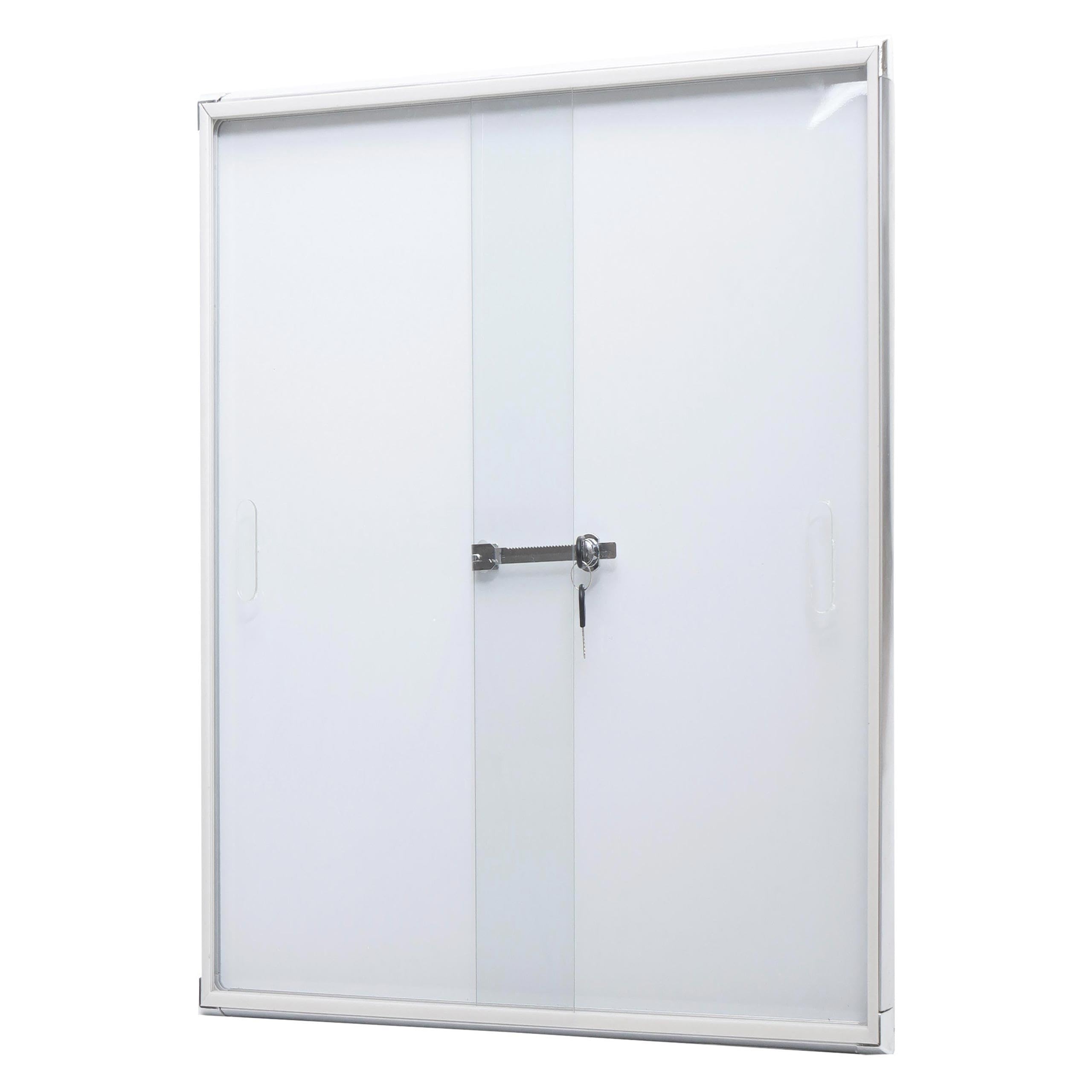 HWC-Q50, tablica magnetyczna, tablica suchościeralna, tablica do przypinania, aluminium, zamykana, wraz z akcesoriami 96 x 66 x 9 cm