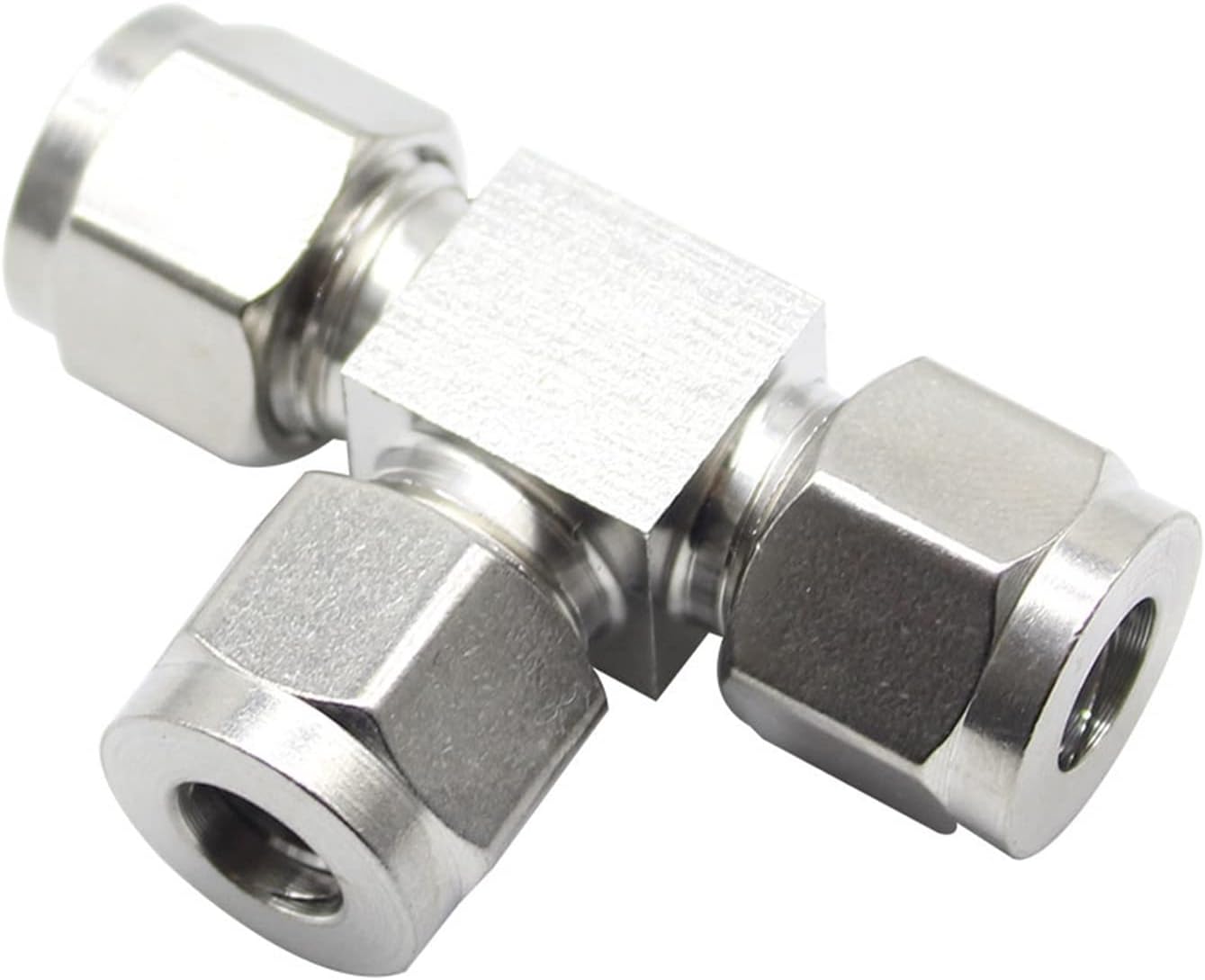 304 Stainless Steel Compression Fitting Tee Union Tube OD 1/8'' 1/4'' 3/8'' 1/2'' 3 4 6 8 10 12mm (Size : Tube OD 4mm) Plumbing Fittings