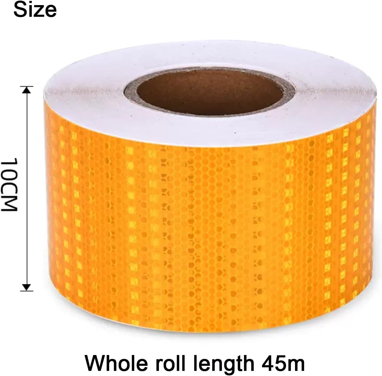 Reflective Tape, Adhesive Warning Tape, Yellow Reflective Tape, Self-Adhesive Reflector Warning Tape, High Visibility Night Security Marking Sticker for Vehicles Trucks Outdoor(10 cm x 45 m)