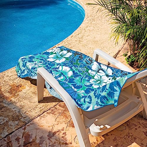 Elite Trend Large Beach Towel For Travel – 63X31 Inch W/Bag – Lightweight Microfiber, Compact, Soft, Quick Dry, Sand Free – For Swimming, Pool, Camping, Yoga, Workout, Golf – Hibiscus #TOP2