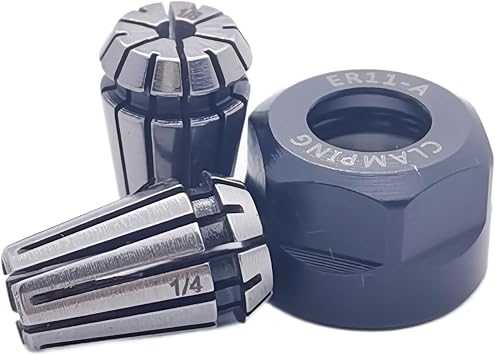 Spring Collets CNC Lathe Milling Chuck -ER11 High Precision 1/8 Inch and 1/4 Inch Collet Nut Set for CNC Engraving Mechine/Lathe Milling Tool