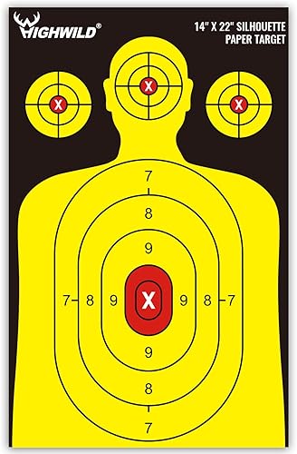 Highwild Shooting Range Silhouette Paper Target 50 unidades  14 x 22 pulgadas  Adecuado para pistolas, rifles, pistolas de aire comprimido, pistolas