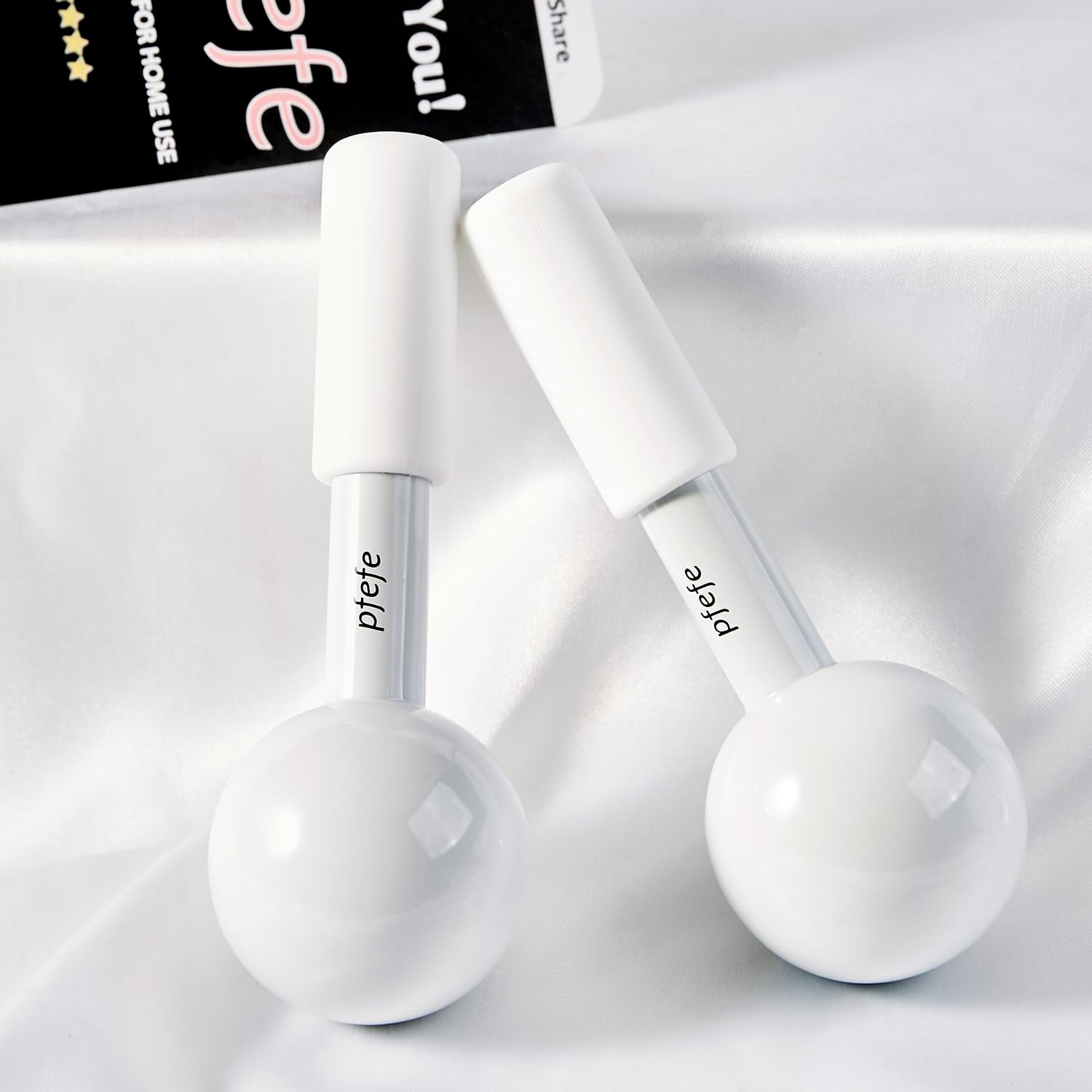 pfefe Ice Globes for Face & Eyes, Unbreakable Stainless Steel Cryo Sticks for Beauty Routines, Facials Cold Roller Cooling Globes for Puffiness, Wrinkles, Dark Circles, Headaches