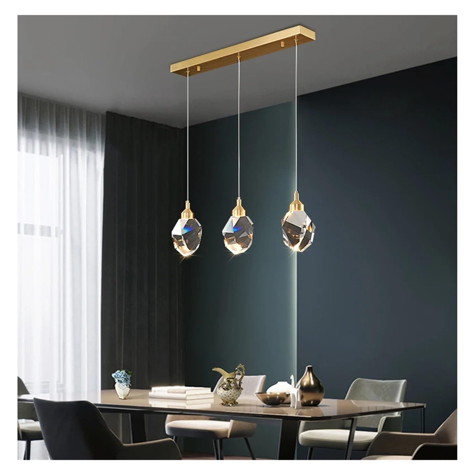 Lampe de lustre en cristal moderne au design raffiné