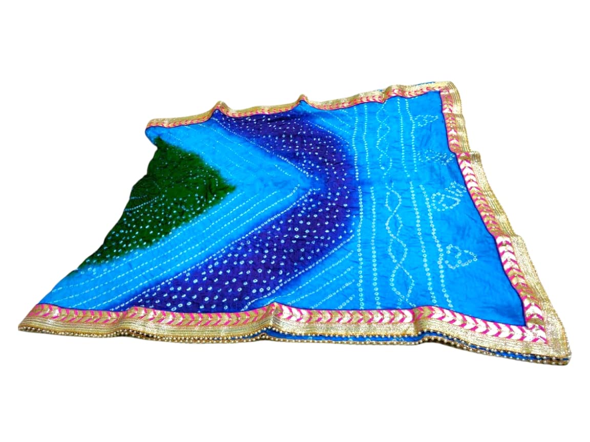 LAKHDATAR Women's Bandhani Silk Gotapatti Dupatta (2.5 mtr)