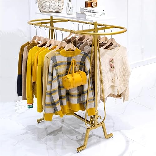 GNYVZXPLQ Rotary Umbrella Drying Rack, Round Metal Clothing Rack With Top Shelf Floor Standing Multicolor 50x140cm (20x55 Inches)(Gold)