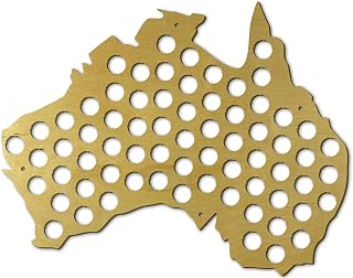 Torched Australia Beer Cap Map | Wall Mount Beer Cap Holder | Beer Cap Decor Display Art | A Great Gift for Men, Beer Lovers, and Collectors