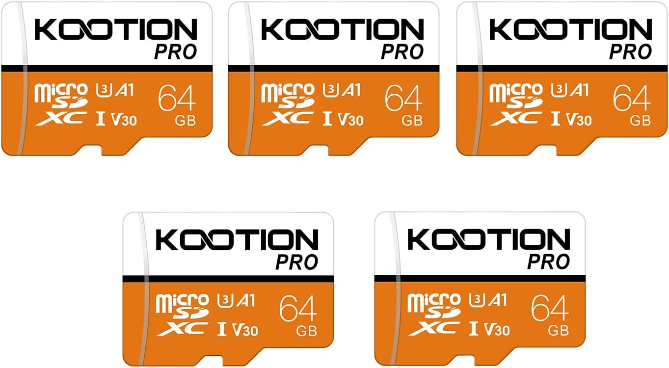 KOOTION Micro SD Karte 64 GB 5 Stück U3 Speicherkarte MicroSDXC Card