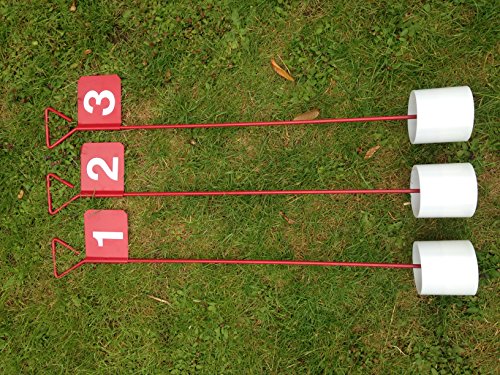 3 x Metal Professional JL Golf Putting Green Flag and Hole Cup 90cm [Misc.]