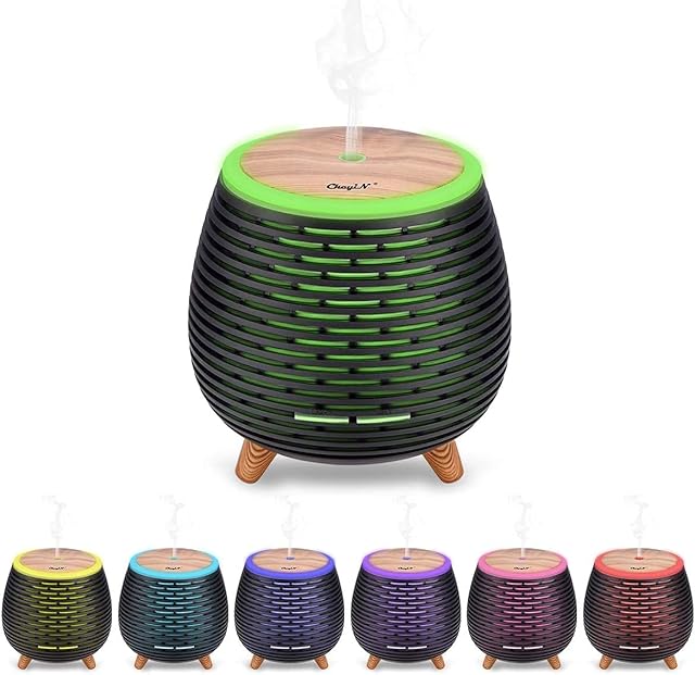 Mini Aromatherapy Oil Diffuser, 90ml Portable Humidifier with 2 Mist Modes 7 Colors LED Night Lights Waterless Auto Shut-off, Small Aroma Diffuser Great for Home Office Bedroom Dec