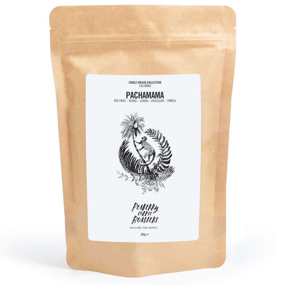 Peaberry Coffee Pachamama Single Origin Coffee - Hand Roasted Fresh Coffee Beans From Colombia - Whole Bean 225g