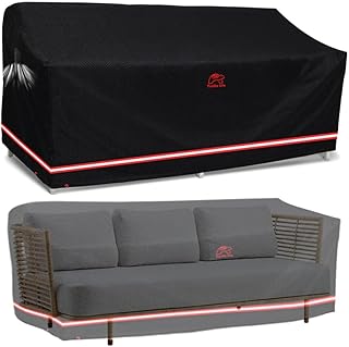 Turtle Life Gartensofa Abdeckung, Gartenbank Abdeckung Wasserdicht, Gartenbank Abdeckung für 3-4 Sitzer Gartensofa, Gartensofa Abdeckung kein Verblassen innerhalb von 2 Jahren, schwarz 213 x 94 x 89CM