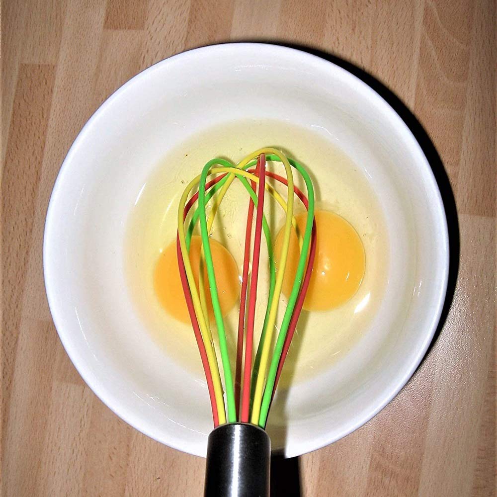 CASOTA Schneebesen, Mixer, Schneebesen, Edelstahlgriff, antihaftbeschichtetes Silikon, Küchenutensilien, Schneebesen, hitzebeständig, Schneebesen, Küchenutensilien
