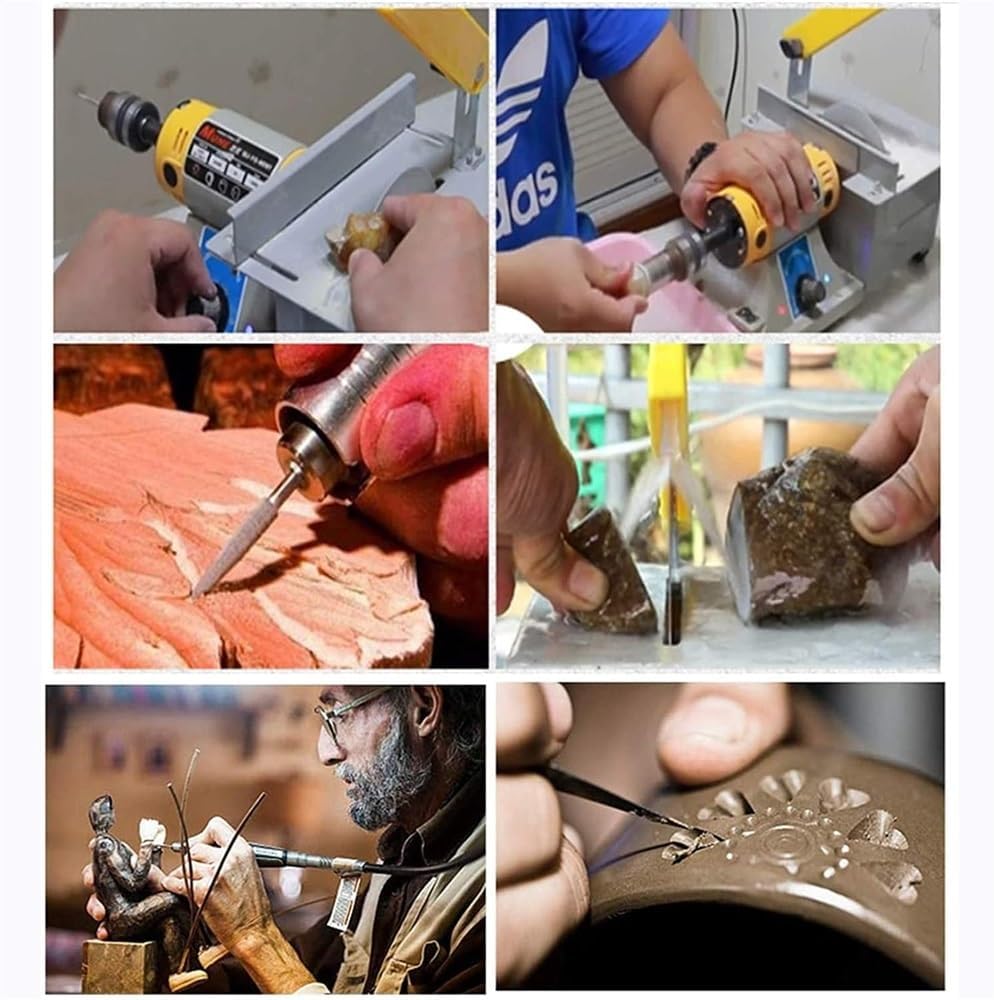 Mini Table Saw,Miniature Precision Table Saw, DIY Jewelry Lapidary Equipment, Benchtop Buffer Rock Grinder Polishing Machine 0-10000r/min