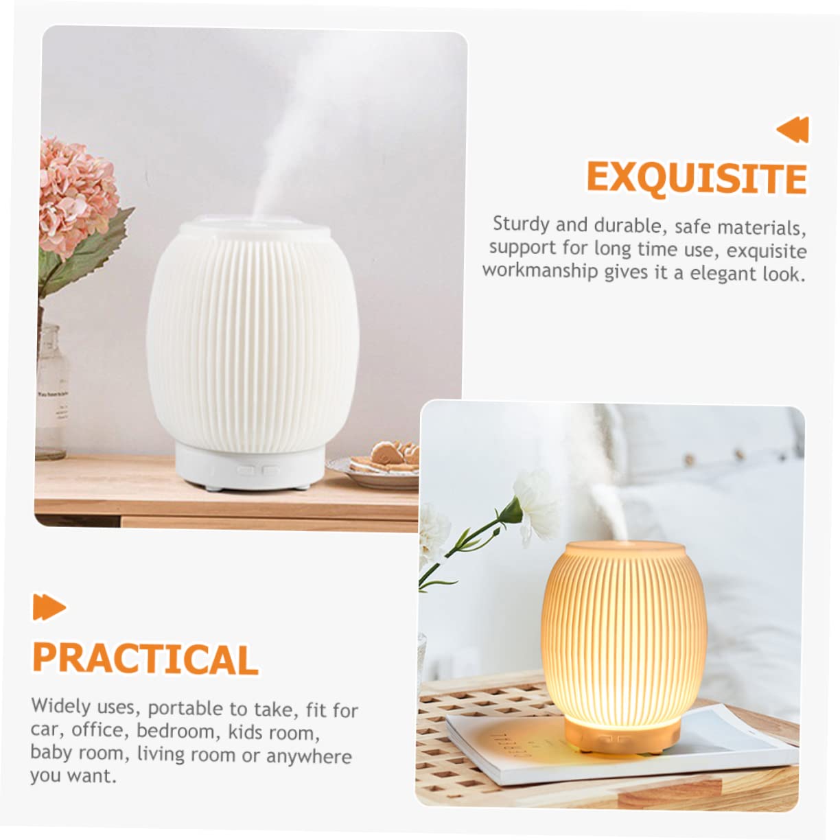 KOMBIUDA Aromadiffusor Für Schreibtisch Usb-aromadiffusor Mit Licht Kleiner Fürs Büro Diffusor Für Ätherische Öle Tragbarer Öldiffusor Für Schlafzimmer Und Wohnzimmer