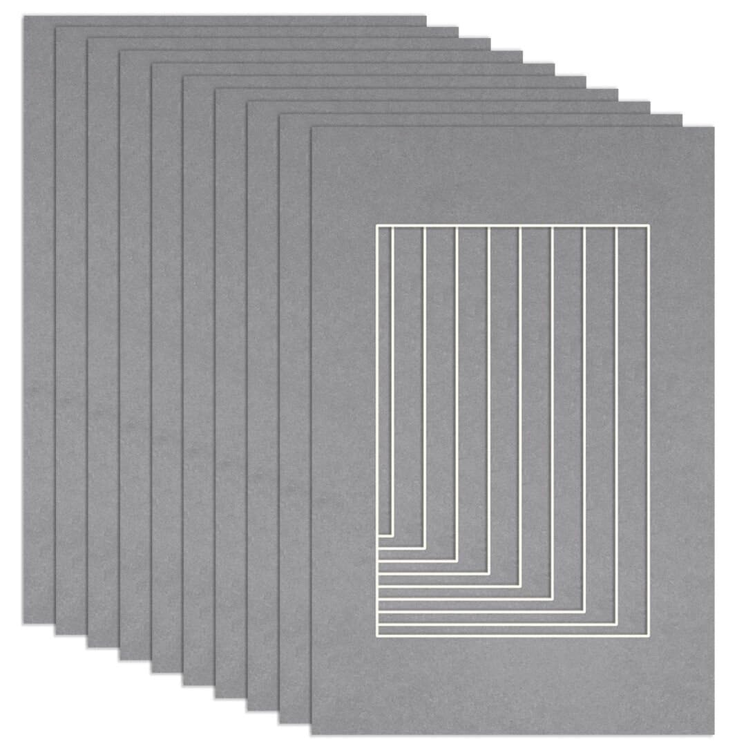 Procut Global 90x60cm Mid Grey Picture Mounts to Fit 60x40cm Aperture - Precision Cut Cardboard Photo Mount - Ideal for Frames, Prints, Artwork & Certificates - Sizes & Colours Available - 10 Pack — image 1