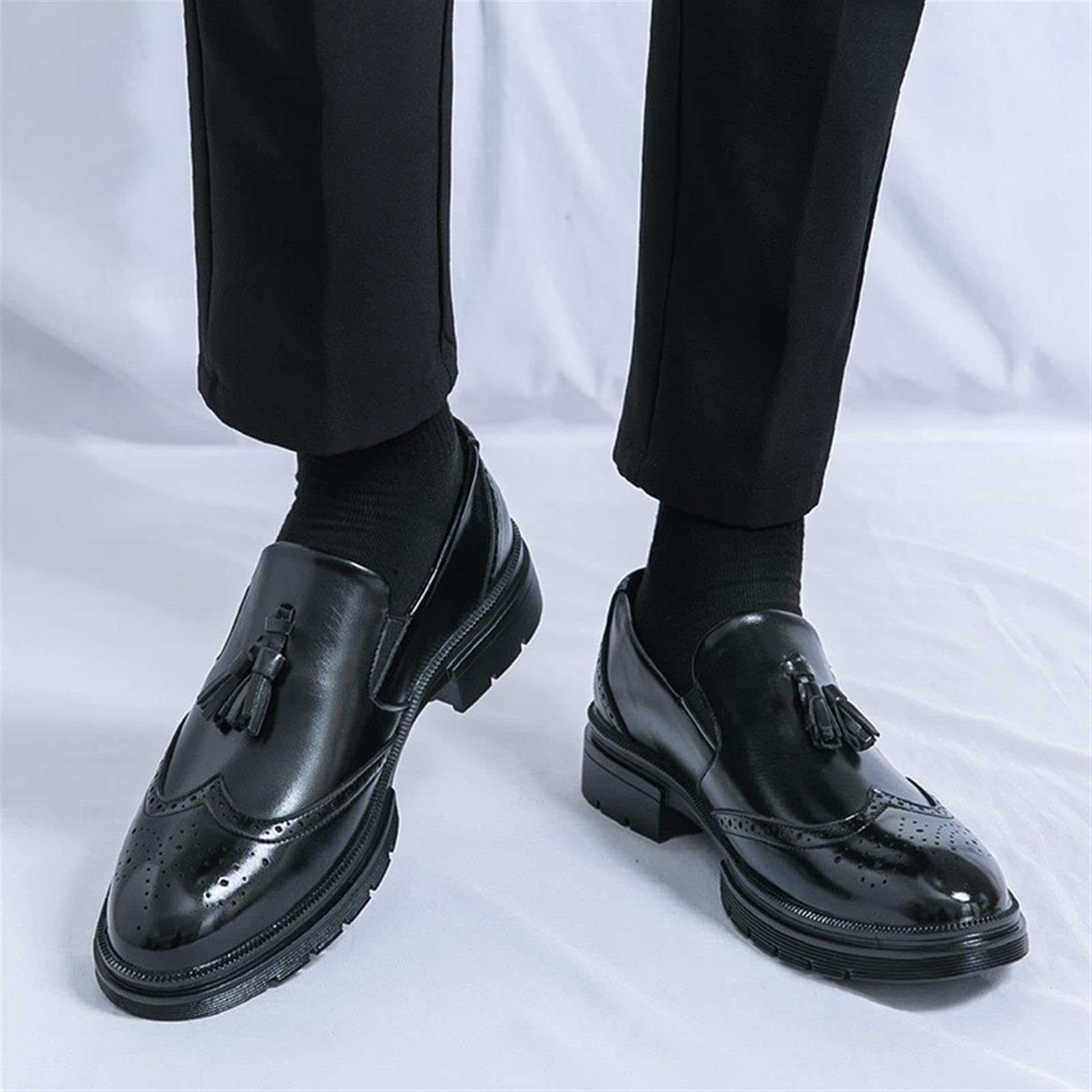 Mocassini Uomo in Pelle con Nappine Scarpe Eleganti Brogue