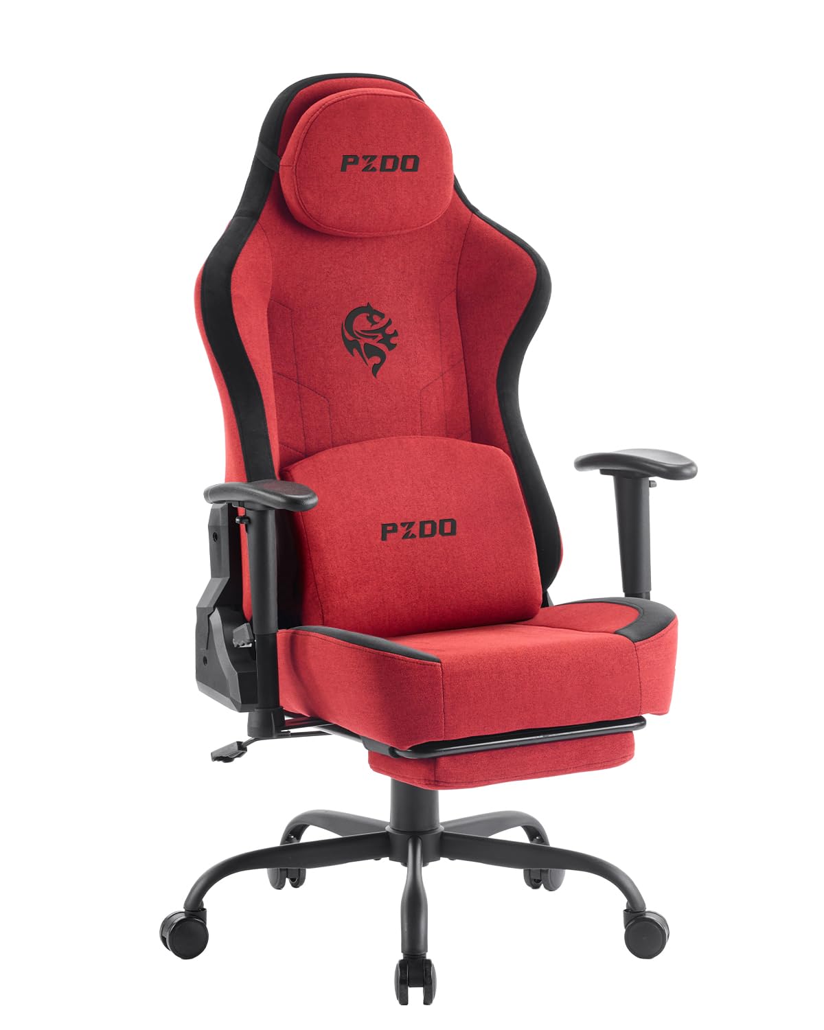 Submi Ergonomic Gaming Chair for Adults, High Back Gaming Chair with 3D Armrest and Footrest, Fabric Computer Chair Video Game Chairs, Chaise Gamer, Comfy, 350LBS,Teens, 165°Recliner, Red