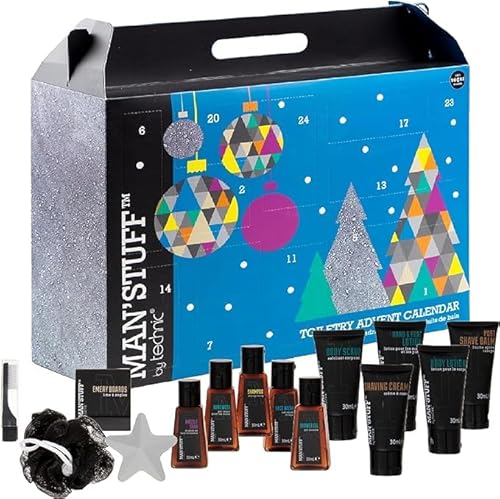 Man'Stuff Mens Advent Calendar 2023-24 Day Grooming & Toiletries Mens Gifts Christmas Countdown Calendar 2023. Advent Calendar for Christmas Gifts, Stocking Fillers for Boys